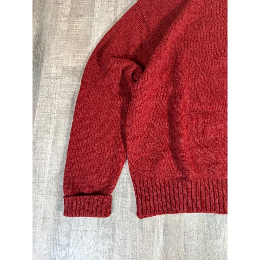 Vintage Jantzen Wool Sweater Red Raglan Knit Made in USA Size Large 60s Raglan